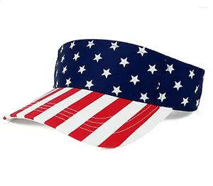 Berets Man Woman USA Flag Sun Hat Unisex Stripe Visor Cap American 4th July Indepence Day Protection Empty Top