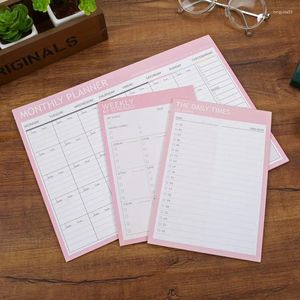 Daily Weekly Monthly Plan Notebook Kawaii Organizer Diary Planner Notepad Memo Time Schedule Book Office Supply Stationery