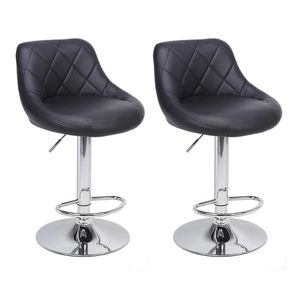 WACO Modern Bar Stools High Tools Tipo 2pcs Disco de cadeira ajustável Rhombus Backrest Design Dining Chairs Pub Cadeiras Black286M6295877