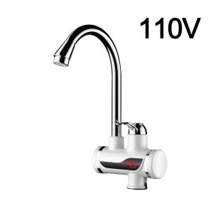 Heaters 110V Tankless Electric Water Heater Faucet Kitchen Heating Dispenser Tap LED Display Under Inflowing Hot Water With US Plug