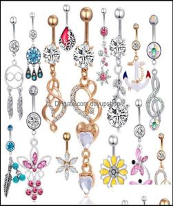 Navel Bell -knappen ringer kroppsmycken Fashion Dangle Belly Ring Mix Style Piercing for Women Drop Delivery 2021 OIPUB3814517
