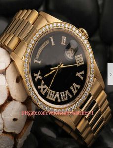 20スタイルのクリスマスギフト腕時計大統領デイデート36mmダイヤモンドウォッチ18ktイエローゴールドローマ数字7517007