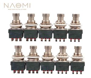 NAOMI 10 PCS 9 Pin 3PDT Guitar Effects Pedal Box Stomp Foot Metal Switch True Bypass Guitar Parts Accessories New Set8898919
