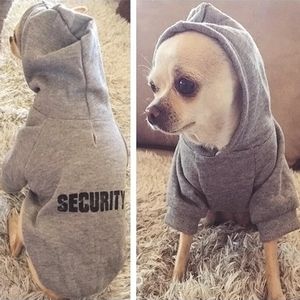 Security Dog Clothes Classic Pet Hoodies för liten Autumn Coat Jacket för Yorkie Chihuahua valpkläder 240411