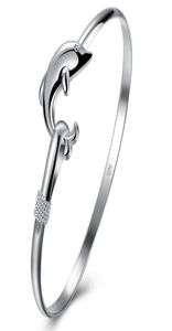 925 Silver 10 piecelot Product Charm Handmade Classic Dolphin Open Adjustable Bangles Antique 925 Silver Bracelets Bangles Women4013085