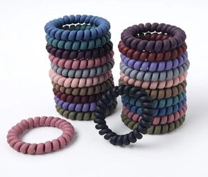 Small Telephone Line Frosted Hair Ropes Girls Colorful Transparent Elastic Hair Bands Ponytail Holder Tie Gum Hair Accessories9380113
