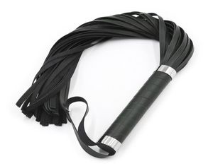 Hochwertige schwarze PU -Leder -Spanking -Paddel Lange Peitsche Flirt Slave BDSM Bondage Flogger für Frauen Erwachsene SM Games 2107229577610