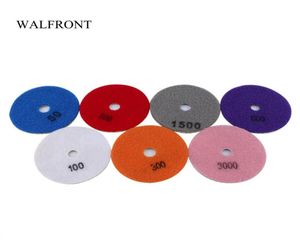 7pcsLot Grinding Discs 4quot Wet Diamond Polishing Pad for glass Granite Marble Stone Grinding Wheel Flexible Sand9815773