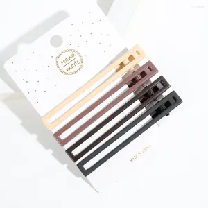 Hair Accessories 4pcs Barrettes Rectangle Home Clips Set Matte Nude Color Styling For Thick Thin Women Girls