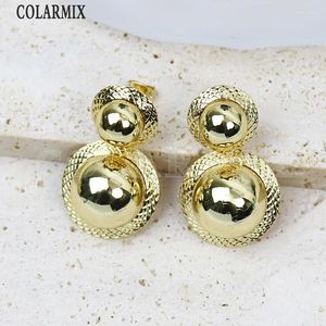 Stud Earrings 5 Pairs Metallic Ball Shape Chuncky Jewelry Gift 18K Gold Plated Earring Female 30630