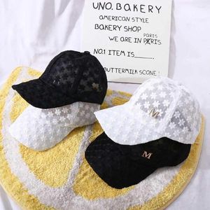 Ballkappen Verstellbare lässige Frauen Hip Hop Girls Koreanische Visoren Cap Mesh Hut Spitzen Blume Baseball