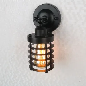 Vägglampa vintage svart industriell retro loft led ljus lamparas de pared trappa badrum järn sconce abajur luminaria