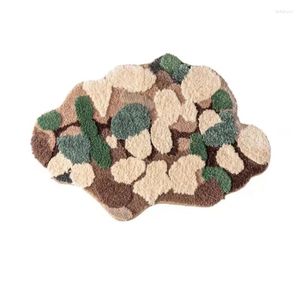 Carpets Nordic Green Series 3D Handmade Tufting Runner Rug Pastoral Style Irregular Shaped Decorative Carpet Kid's Room Floor Mat