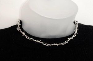 Chains Punk Style Barbed Wire Choker Stainless Steel Necklace HipHop Women039s Accessories Gothic Mens Jewellery Unisex 2021 G3688662