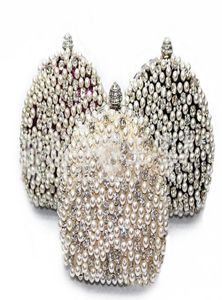 Fantastiska fulla pärlor kristallpärlade brud bröllop hand väskor ringväska damer kväll fest kändis liten koppling middag väskor7032891