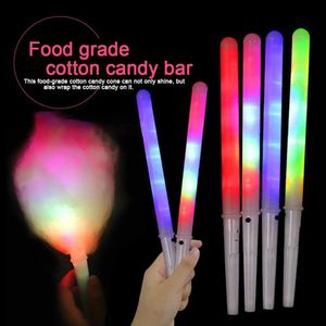 10/30/60pcs Glow Sticks Cotton Candy Ronees wielokrotnego użytku LED Cotton Candy Sticks Kolorowe oświetlenie Cable Candy Ronety Marshmallows 240401