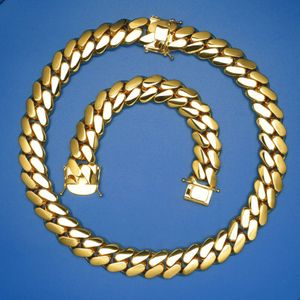 Wholesale Choker Gold Chunky Custom Gold Cuban Link Chain Gold Cuban Miami Chain 20mm Miami Cuban Chain Necklace