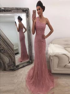 Romantic Dark Pink Evening Dresses Kaftan Abaya Middle East Saudi Arabia Indian Lady Mermaid Prom Dresses Dress for Party Wear Plu4263667