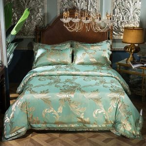 Set di biancheria da letto set da letto a quattro pezzi Tribute Silk Jacquard ricamato a prezzi a prezzi accessibili COPERTURA LUXIO COPERTURA ALL