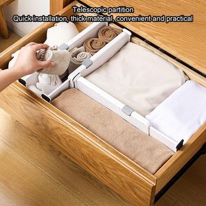 Drawer Dividers For Clothes Adjustable 10.83-17.32 Drawer Organizers Handy Install Separators Anti-Slip For Bookshelf Cupboard