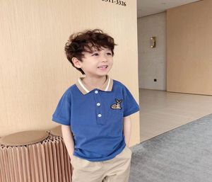 2021 New Children039s Summer Cotton Short Sleeved Shirt Baby Boys Girls Solid Color Polo Shirt 214Y Kids Polo Clothes Outwear3864625