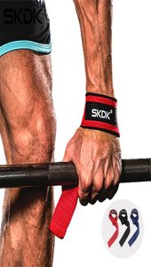 Peso levantamento de peso Skdk Gym Antislip Sport Safety Wrist Straps Suporte de pulso CrossFit Hand Greps Fitness Bodybuilding9565005