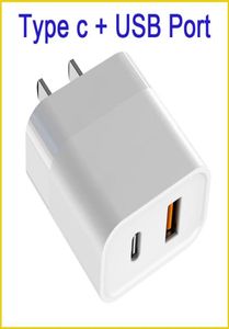 Yeni iPhone 12 için Tip C USB Çift Port 21A Çıkış Duvar Şarj Cihazları 13 Pro Max Güç Adaptörü Poli Bag4175179