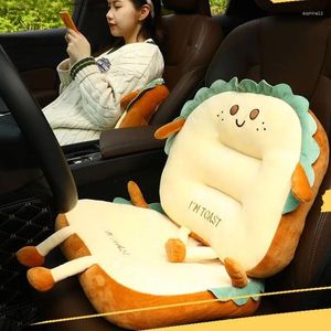 Pillow Cartoon Car Headrest Neck Plush Waist Lumbar Support Universal Anti-Slip Auto Seats Interior Supplies