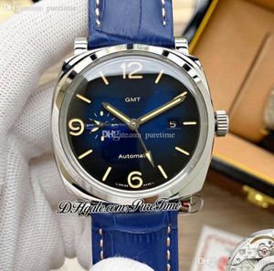 V7F 45mm A23j Automatic Mens Watch Steel Case DBlue Dial White Stick Number Markers Leather Strap 6 Styles Watches Puretime F06c21475045