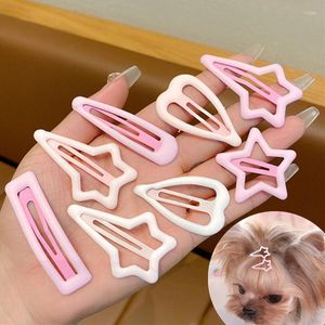 Hundebekleidung BB Haarnadel Gradient Pink Sternclips für Mädchen Geschenke Haustier Metall Snap Clip Haarnadeln süße Katzenkopfbedeckungszubehör Accessoires