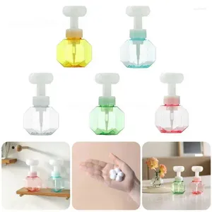 Liquid Soap Dispenser Transparent Plastic Bathroom Accessories Foam Pump Bottle Portable Shower Gel Foaming Bottles Flower Shape