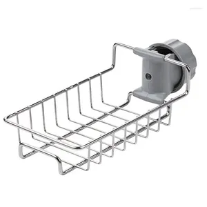 Kitchen Storage Sink Faucet Shelf Stainless Steel Sponge Holder Adjustable Dishcloth Towel Rack 2024