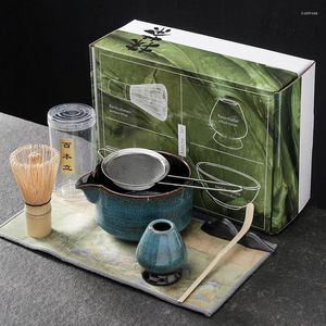 Conjuntos de Teaware 4-7pcs/set Handmade Matcha Tea Ferramenta Retro Home Easy CleanStand Kit Bowl Belten Scoop Presente de cerimônia tradicional