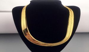 Toppkvalitet 70cm1mm Hip Hop Mens HerringBone Chain Golden Silver Necklace Rapper Chunky Chain Boys Rapper Nightclub DJ Jewelry4910554