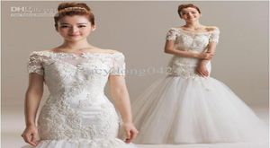 Nowe piękne sukienki ślubne Batau na wesele pannę młodą seksowną wysokiej jakości haft i koraliki ślub syreny 3808101