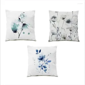 Pillow Covers 45x45 Art Comfortable Polyester Linen Bedroom Decoration Beautiful Flower Velvet Fabric Fashion Pillowcase E1173