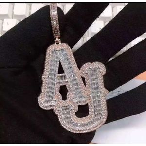 Anpassade hiphopsmycken Sterling Sier Shining Iced Out Pass Diamond Tester VVS Moissanite Letter Hängen för halsband