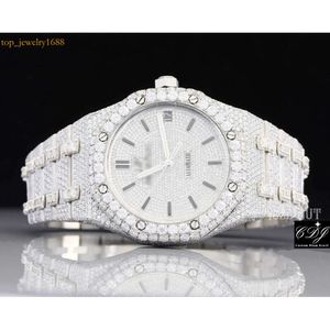 High Quality Lab Grown Round Cut Diamond Men Hip Hop Jewelry Bust Down Handmade Manufacture Automatic Watch