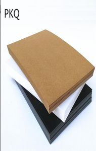 100 ark 350gsm vanligt makraft cardstock papper 10x15 cm tom kartong bruna vita svarta tjocka papper för kortmakning7265851