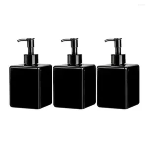 Storage Bottles 3PCS 450ML Empty Refillable Pump Plastic Square Shampoo And Conditioner Dispensers For Lotions Shampoos Body Wash Creams