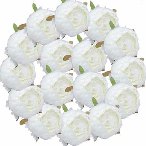 Flores decorativas 10 PCs PCS Artificial Silk Fabric Heads Rose Flor