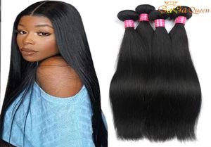 Gagaqueen Malaysian Virgin Hair Straight 4 Bunds obearbetade malaysiska raka hårväv malaysiska rakt mänskliga hår extensi8275928