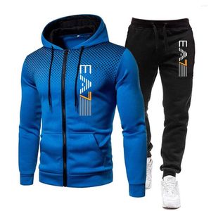 TRABALHO DE TRABALHOS HOMENS 2024 Moda Tracksuit para Men Hoodie Fitness Gym Roupas Running Set Sportswear Jogger Winter Suit Sports