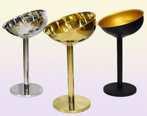 TABLETOP VIN RACKS 304 Rostfritt stål Champagne Basin Floor Stand Stand Cooling Ice Bucket Golden Silver Wine Beer Ice Bucket42073