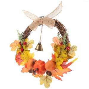 Fiori decorativi porta appesa Festival raccolto ghirlanda Ringraziamento Pendant Autumn Maple Wall Ornaments Halloween