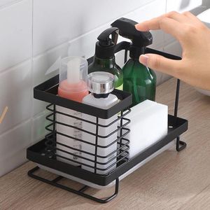 Kök förvaring rostfritt stål skrivbord dränering rack badrum som organiserar tandborste tvålhylla utan hål