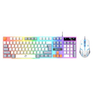 Keyboard Mouse Combos Arabic+English T26 three color illuminated keyboard and mouse wired mechanical feel game H240412