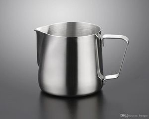 Stainless Steel Milk Frothing Jug 5 7 12 20oz Milk Cream Cup Coffee Creamer Latte Art Frothing Pitcher Cappuccino Pull Flower Cup 2778748