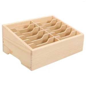 Kitchen Storage Mobile Phone Box Office Telephone Compartment Case Wooden Temporary Holder