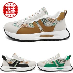Free Shipping Men Women Running Shoes Flat Lace-Up Comfort Black Green Brown Mens Trainers Sport Sneakers GAI